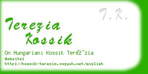 terezia kossik business card